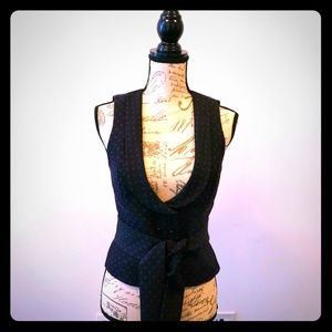 Armani black and purple dotted vest